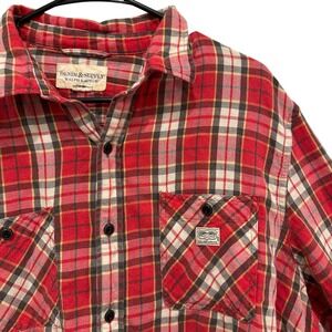 Denim Supply Ralph Lauren Men's Red Plaid Flannel Shirt XL Button Up Casual